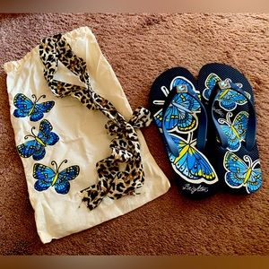 New**Brighton flip flops with bag size 7